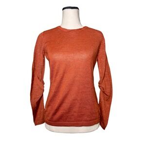 NWOT Pure Alpaca Burnt Orange 100% Peruvian Baby Alpaca Sweater Women's Size XS